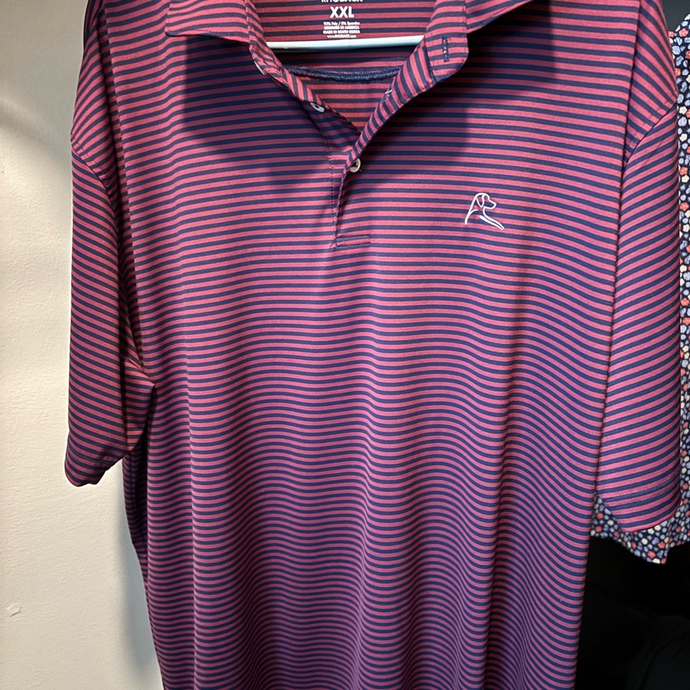 Rhoback Maroon & Navy Stripe Polo